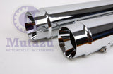 Ver. 2.0 Mutazu MF-06N-CC 4" Megaphone Slip-On Mufflers for Harley Touring 2017 & Up