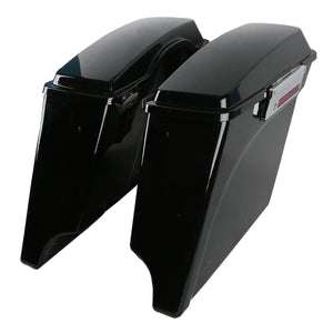 5" Vivid Black Stretched Extended Hard Saddlebags for Harley Touring 1993-2013