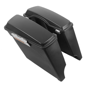 Matte Black 5" Stretched Saddlebags W/ Latch Keys For Harley Touring Models 93-13