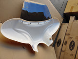 34" White Universal motorcycle Cruiser fairing batwing w /windshield w/ Hardware