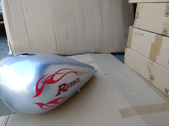 Mutazu Silver/ Graphic  Premium Quality Large Vented Gas Tank Petcock & Lock for Honda Rebel 250