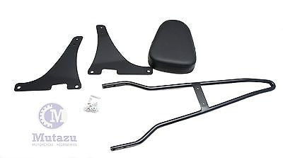 Black Chopper Style Sissy Bar Backrest for 04 - UP Harley Sportster, 883 1200