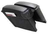 Complete Matte Black 4" Extended Hard Saddlebags For Harley Touring Models