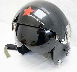 Air Force Motorcycle Helmet, with Dual Visors, Clear or Black, One size fits all