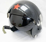 Air Force Motorcycle Helmet, with Dual Visors, Clear or Black, One size fits all