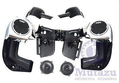 Chrome Face Lower Vented Fairing Kit with 5.25