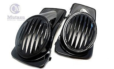 Mutazu Sloped Design 6x9 Speaker Lids for 1994-2013 Harley Touring in Vivid Black