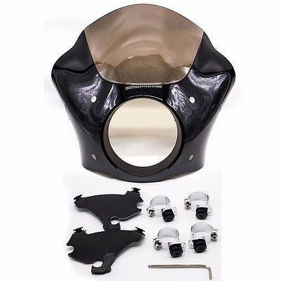 Black Gauntlet Fairing for 86-14 Harley Sportster 06-14 w/ Mounting bracket set