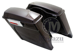 Complete Black Cherry 4" Extended Hard Saddlebags For Harley Touring 94-13