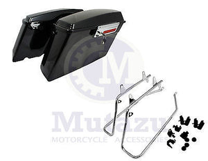 Harley STYLE Saddlebags & Chrome Softail Conversion Brackets for Harley