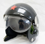 Air Force Motorcycle Helmet, with Dual Visors, Clear or Black, One size fits all