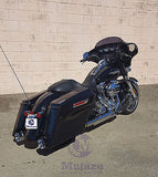Mutazu MF-26-C 4" Inner Fluted Cut Megaphone Slip-On Mufflers for 1995-2016 Harley Touring