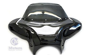 38" Motorcycle Large Universal Batwing Outer Fairing w/ Windshield -W/ Premium Hardware