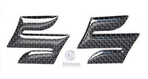 Carbon Fiber Emblem Badge Decal 3D Tank Wheel Logo "S" Sticker for Suzuki, pair