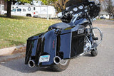 Vivid Black Extended Stretched Fender Overlay for Harley Touring