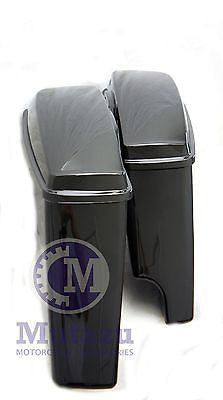 Vivid Black 2 in 1 Extended Hard Saddlebag for 2014 up Harley Touring FLH FLT