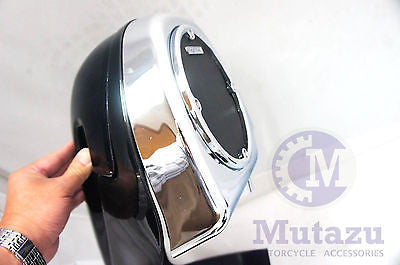 Mutazu Replacement Lower Vented Leg Fairing Caps For 1994-2013 Harley Touring Models - Pair, Vivid Black