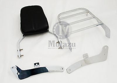 Mutazu Chrome Sissy Bar Backrest &Luggage Rack for Yamaha Virago XV 535 400