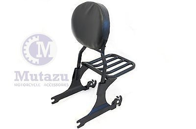 Mutazu Black Detachable Sissy Bar Backrest & Luggage Rack for Harley Softail FLH