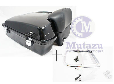 Mutazu Black Stamped Metal Luggage Rack for Victory Cross Country Road Backrest Mutazu Black Stamped Metal Luggage Rack for Victory Cross Country Road Backrest