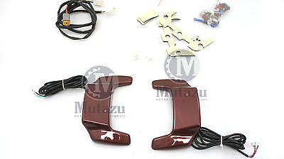 Fire Red Hard saddlebag lid LED Spoiler kit fit Harley Touring Saddle bags