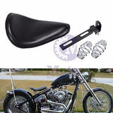 Mutazu Plain Black Vinyl Harley Sportster Bobber Chopper Rigid Custom Solo Seat