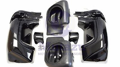 Mutazu Vivid Black Non Vented Lower Speaker Pods Fairing set for Harley Touring