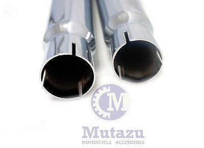 Tapered Megaphone Slip-On Dual Exhaust For Harley Electra Glide / Touring 1995-2016 (Chrome, Cold Rolled Steel) - View #3