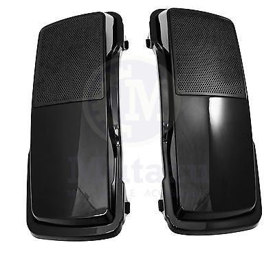 Mutazu 6 x 9 Speaker Lids Vivid Black for Harley Touring Hard Saddlebags