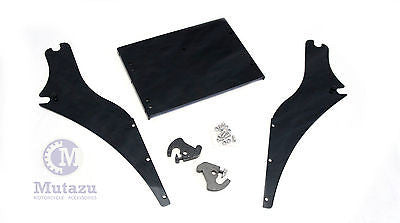 thumbnail image 2 of Mutazu Detachable Two-Up Tour Pak Rack Mount – Harley Touring FLH FLT 1997-2008 – Chrome 2 of 5