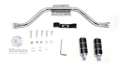 Chrome mustache highway bar cats paw foot pegs kit fit Harley softail FLST FXST