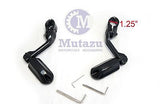 Mutazu Black 1.25" Streamliner Engine Guard Foot Peg fits Suzuki Yamaha Honda Harley