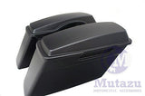 Mutazu Matte Black Denim Hard Saddlebags for Harley Touring 94 2013 Bases & Lids