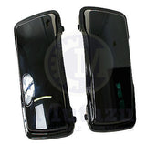 A Pair of Glossy Vivid Black Hard Saddle bag Lids for Harley HD Touring FLH FLT