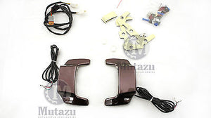 Black Cherry Hard saddlebag lid LED Spoiler kit fit Harley Touring Saddle bags