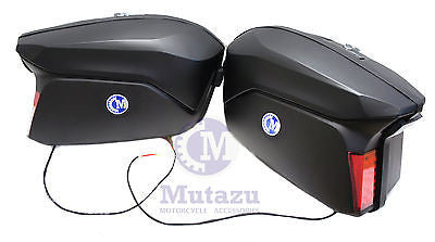 Large Mutazu Universal Detachable Hard Saddlebags in Matte Black