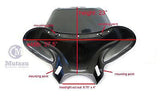 38" Large Matte Black Universal Batwing Fairing for Motorcycle Cruisers - Type B