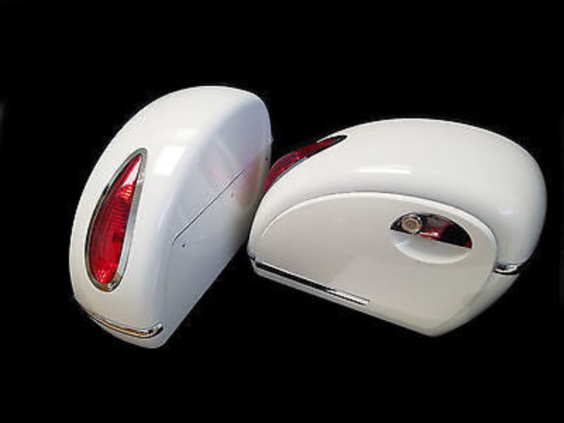 MU White Hard Bag Saddlebags For Honda Suzuki Kawasaki Harley MU White Hard Bag Saddlebags For Honda Suzuki Kawasaki Harley