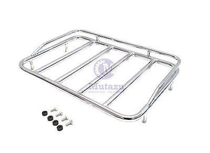 Mutazu Chrome Finish Luggage Top Rack Top Rail for Harley Tour Pak FLH FLT 97-13