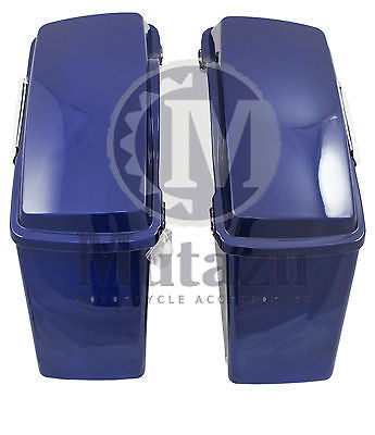 Mutazu Complete Fat Ass Wide Cobalt Blue Hard Saddlebag Fits