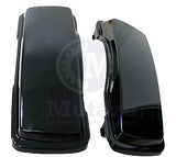 A Pair of Glossy Vivid Black Hard Saddle bag Lids for Harley HD Touring FLH FLT