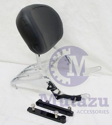 Mutazu Premium Sissy Bar Backrest & Luggage Rack for Suzuki VZ800 Marauder
