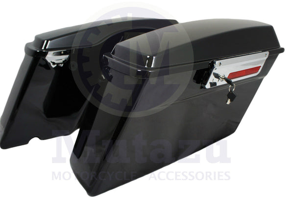 TCMT Hard Saddlebags For Harley Touring Models 1994-2013 - ABS Construction, 1-Year Warranty