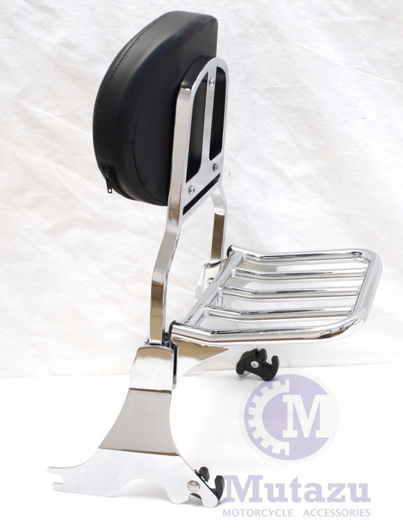 Detachable Sissy Bar for 04 - UP Harley Sportster, 883 1200 Backrest with Rack