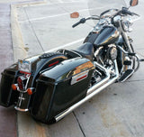 Mutazu Fat Ass 2" Wider Black Pearl Hard Saddlebags For Harley Touring FLH FLT