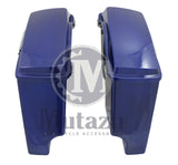 Cobalt BLUE Fat Ass Wide Extended Stretched Hard Saddlebag  Harley HD Touring