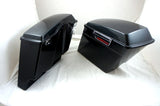Mutazu 4" Extended Fat Ass Stretched Black Pearl Hard Saddlebags for HD Touring