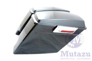 Mutazu 4" Extended Fat Ass Stretched Black Pearl Hard Saddlebags for HD Touring