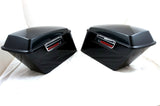 Mutazu Fat Ass 2" Wider Black Pearl Hard Saddlebags For Harley Touring FLH FLT