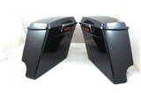 Mutazu 4" Extended Fat Ass Stretched Black Pearl Hard Saddlebags for HD Touring